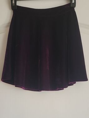 TOBI Deep Purple Velvet Skater Mini Skirt Size XS Extra Small